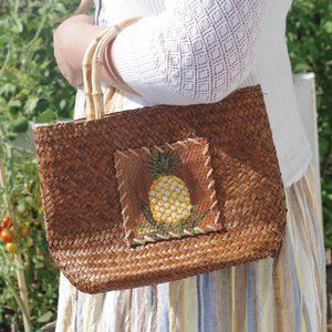 Natural Straw Purse By Sun & Sand Accessories